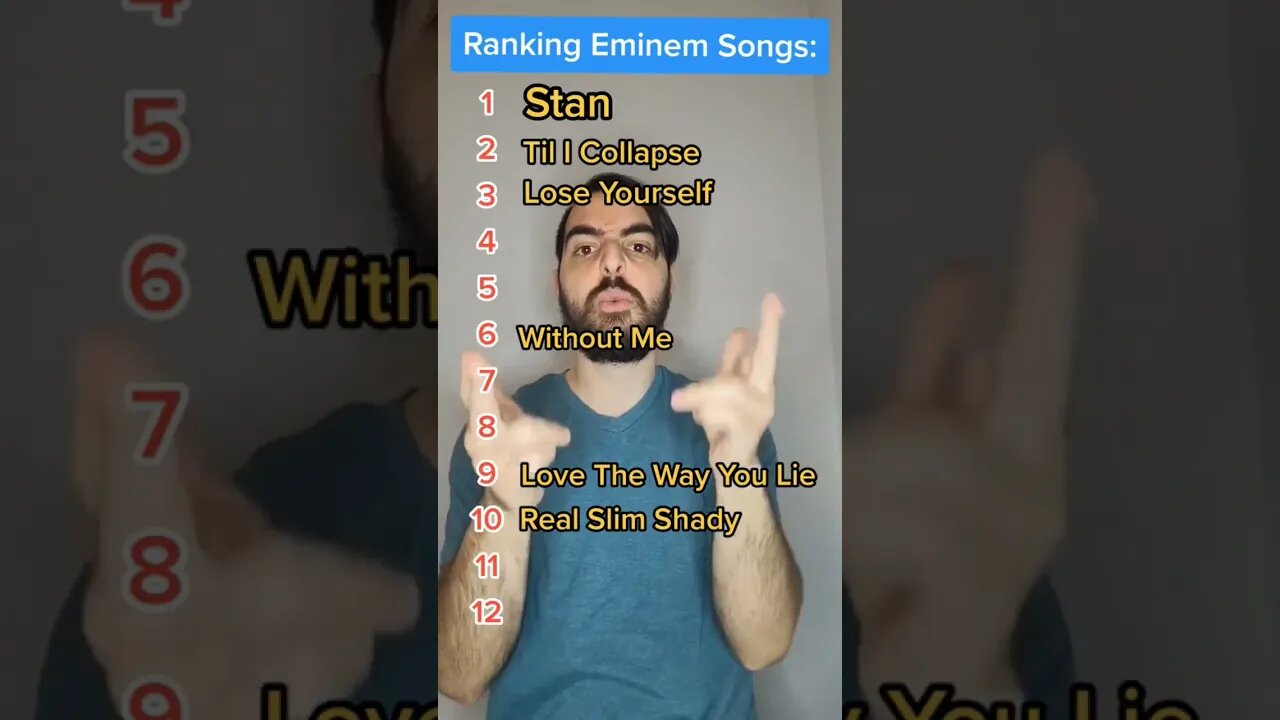 Ranking Eminem Songs! #EdoubleDie #Eminem #rap