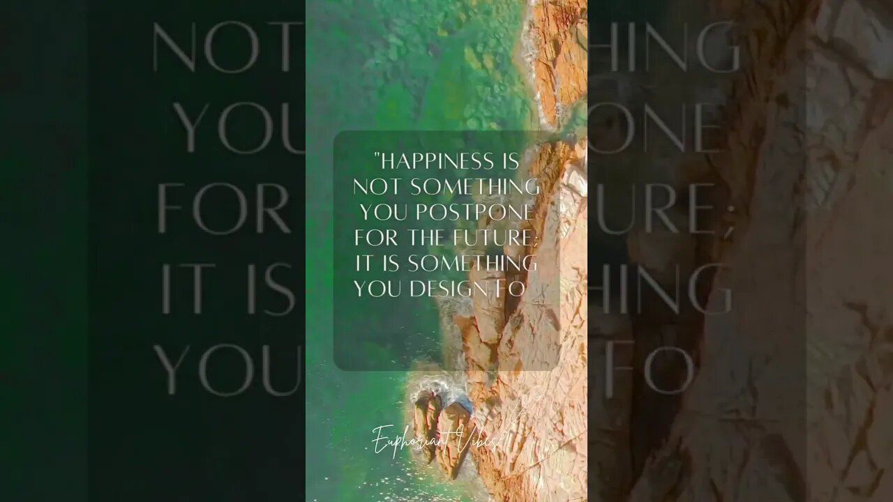 Don't wait for tomorrow to be happy. Enjoy the present and make every moment count!