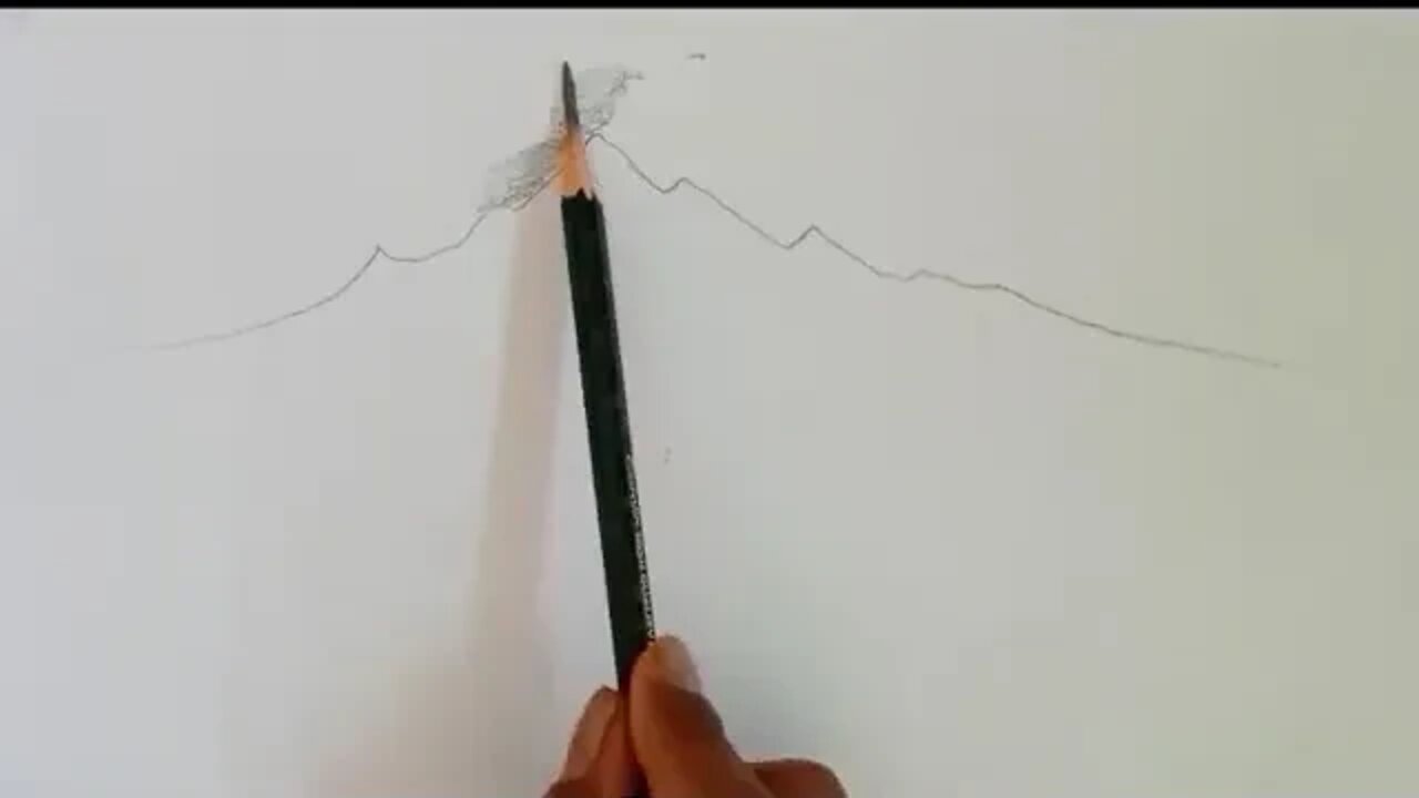 Pencil drawing landscape scenery