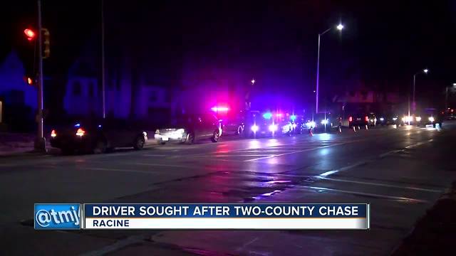 Driver wanted after police chase through two counties