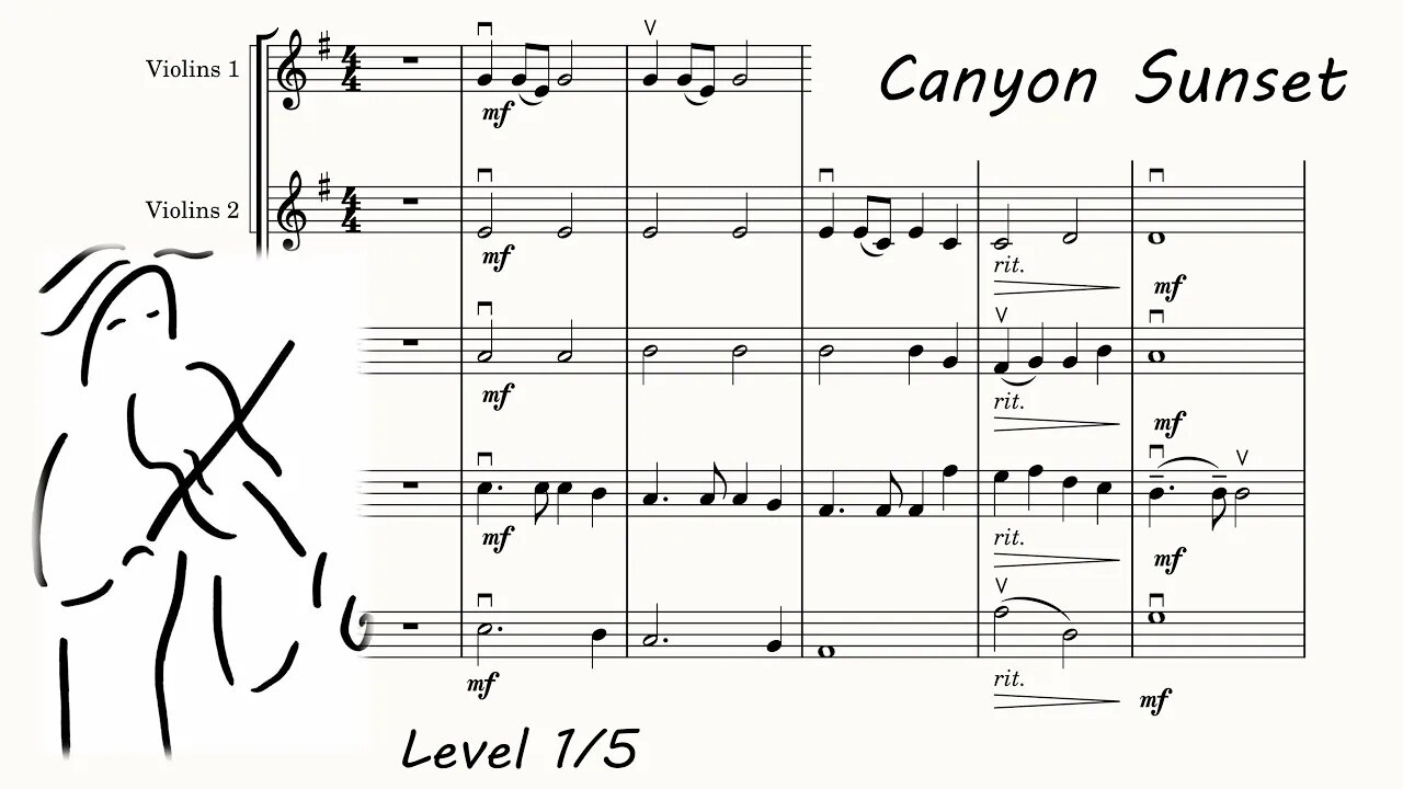 Canyon Sunset. Play Along. Music Score for Orchestra. Canyon Sunset Orchestra. www.SashaViolin.com