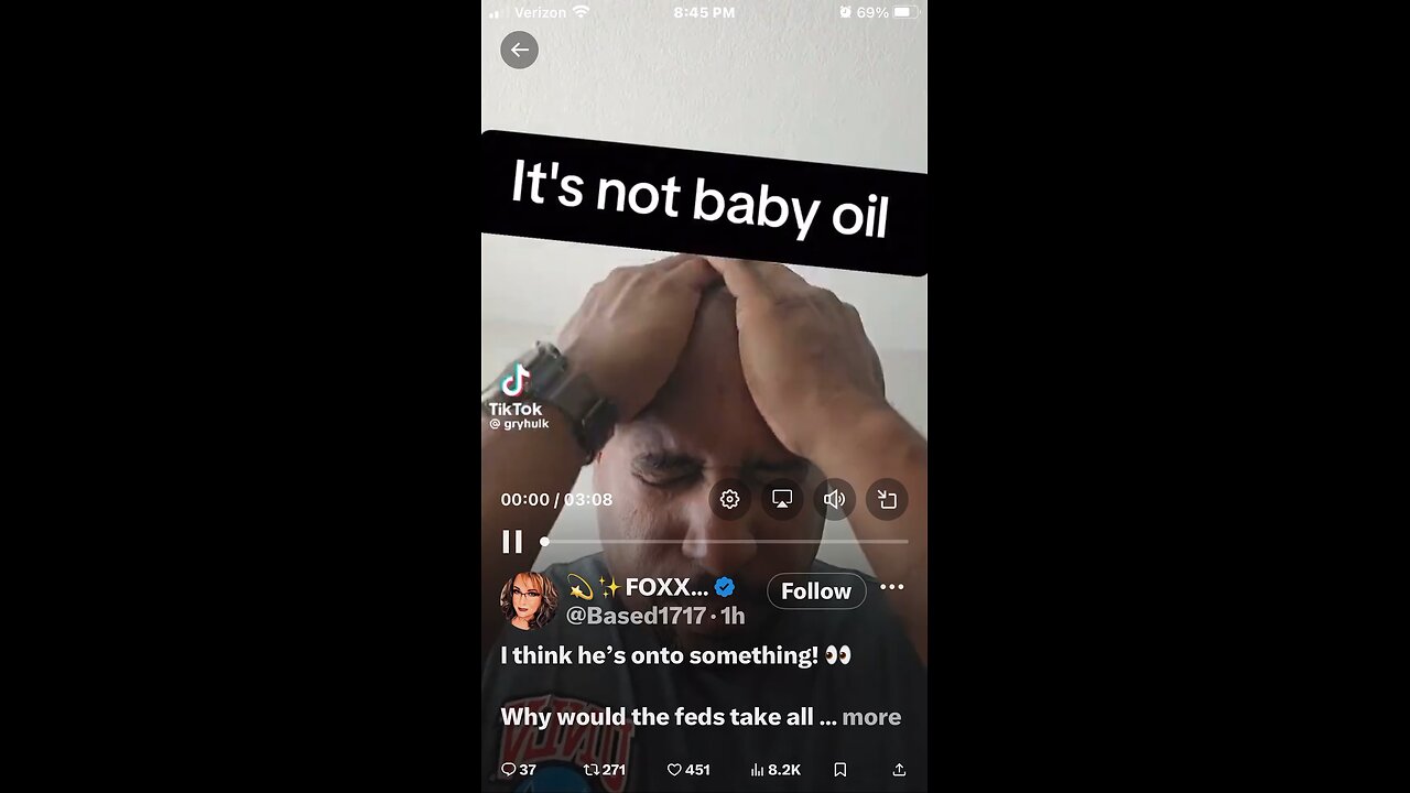 I think he’s onto something! 👀 Why would the feds take all the baby oil? 🧐