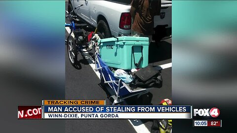 Vehicle burglaries in Punta Gorda parking lot end in arrest of man driving a motorized bike