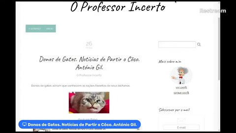 Donos de Gatos. Notícias de Partir o Cõco. António Gil.