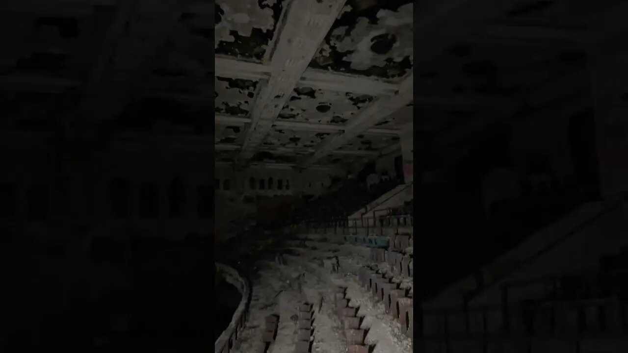The burnt auditorium in Detroit, MI