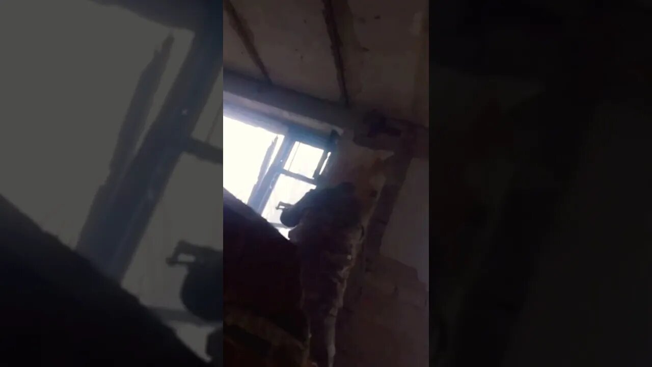 Go Pro Clip of a Ukrainian Soldier in Heavy Combat with Russians in the Ukraine War Today