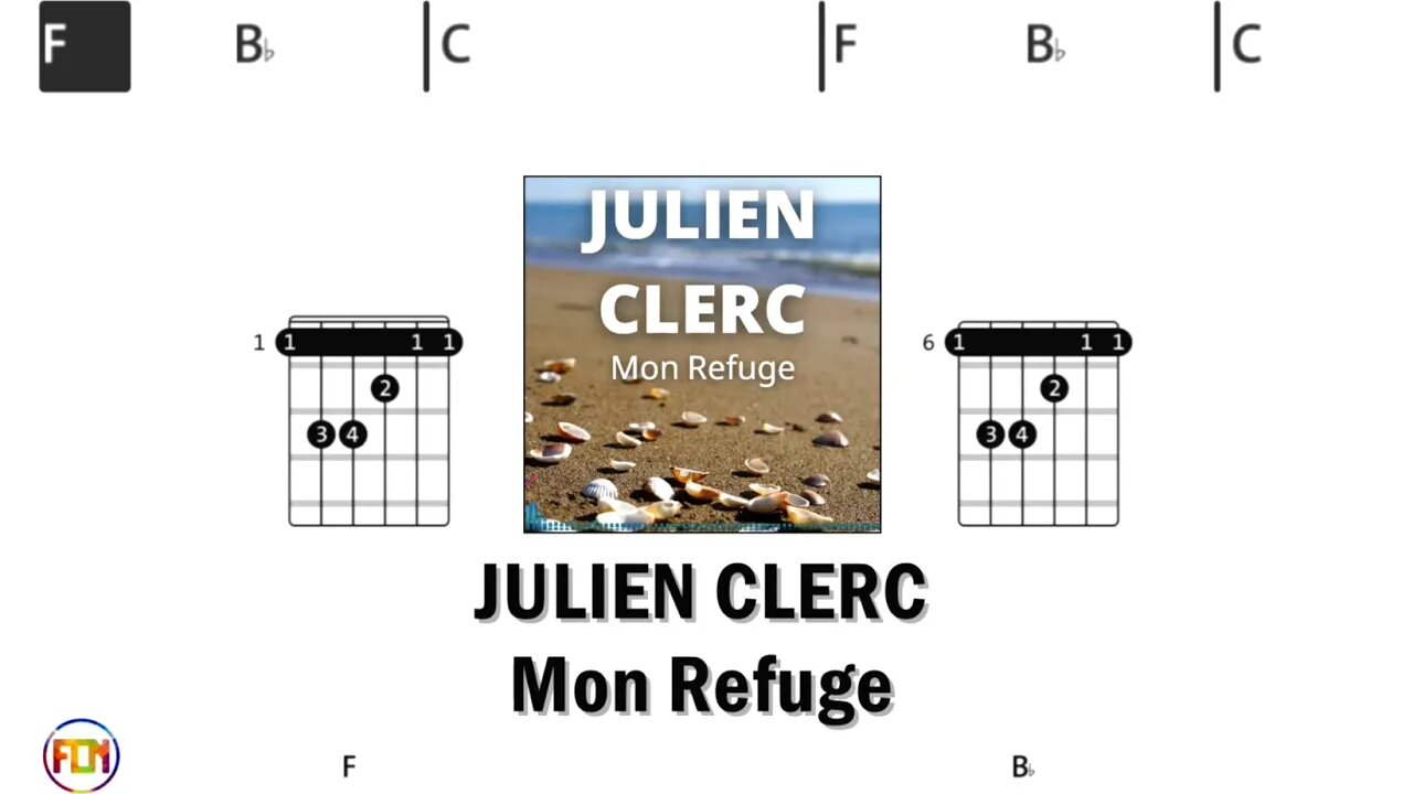 JULIEN CLERC Mon refuge - FCN Guitar Chords & Lyrics HD