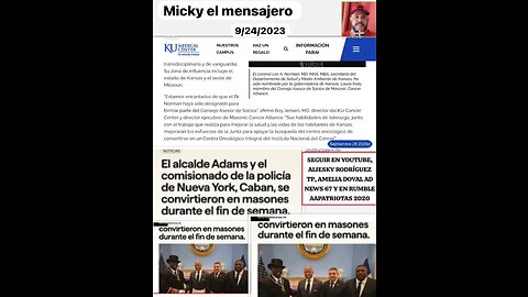 Eric Adamsy el comisionado de la policia de new New se convierten a masones 9/24/2023