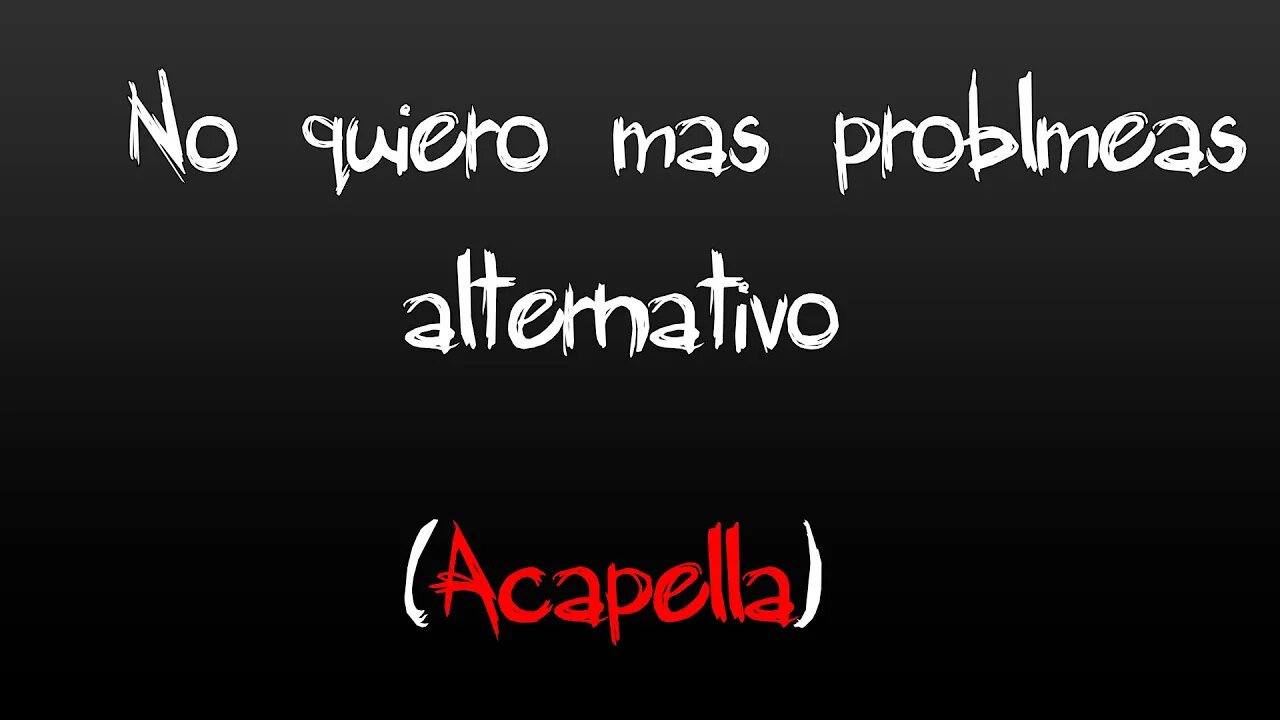 Cancion Original Liforx - No quiero Mas Problemas Alternativo (Acapella)