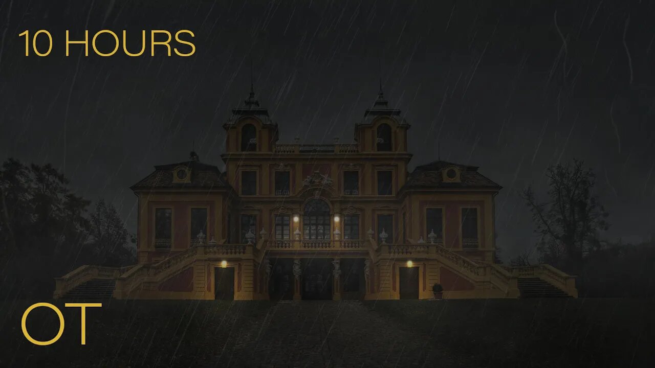 Moody Stormy Night at Schloss Favorite | Thunder & Rain Sounds Ambience | Relax | Study | Sleep