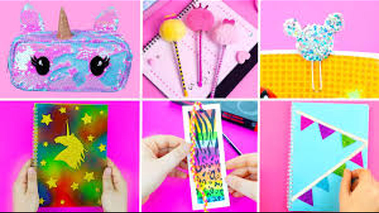 CUTE SCHOOL HACKS AND COLORFUL DIY CRAFTS WITH SCHOOL SUPPLIES