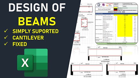 How to Design of Beams (Simply/Cantilever/Fixed) | Advance Excel Sheet | Civil Engineering