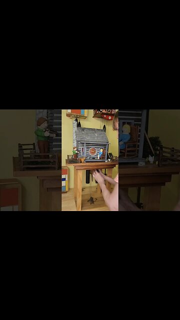 The apron detail in place under the front of the Home Sweet Home Cuckoo Clock looks great!