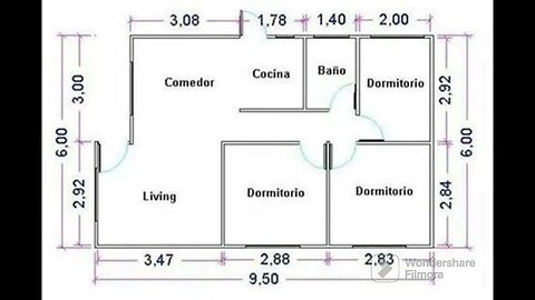 planta baixa 6x9,50/ 3 quartos