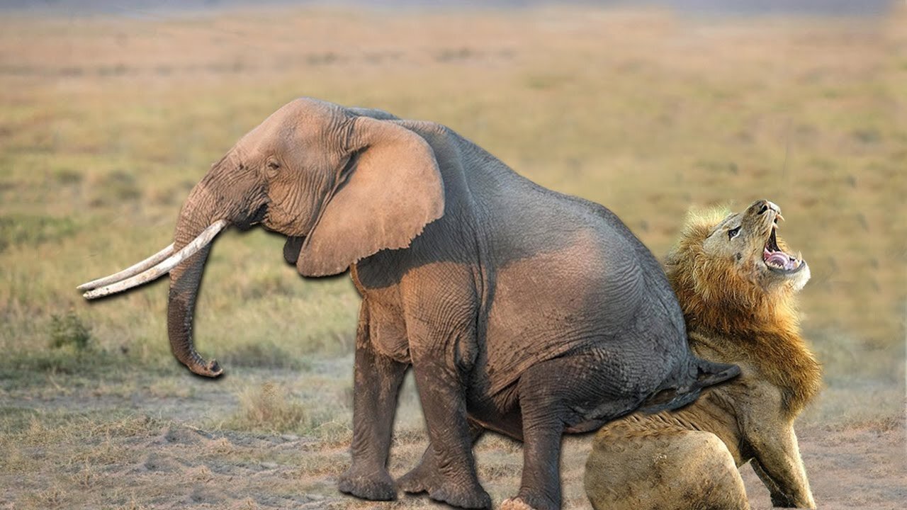 Amazing Elephant Save Baby Elephant From Lion Hunting