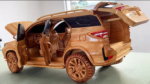 Building Toyota Fortuner Legender with wood completely - Wood Carving Art