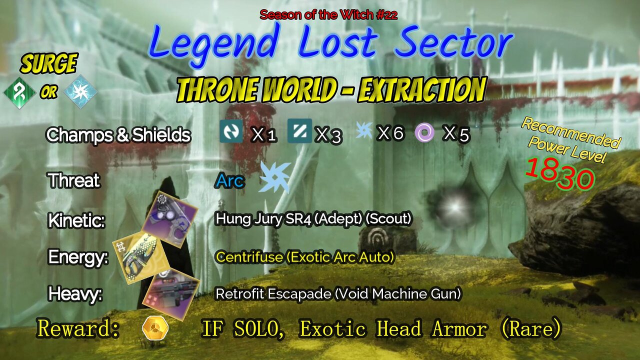 Destiny 2 Legend Lost Sector: Throne World - Extraction on my Strand Hunter 10-17-23