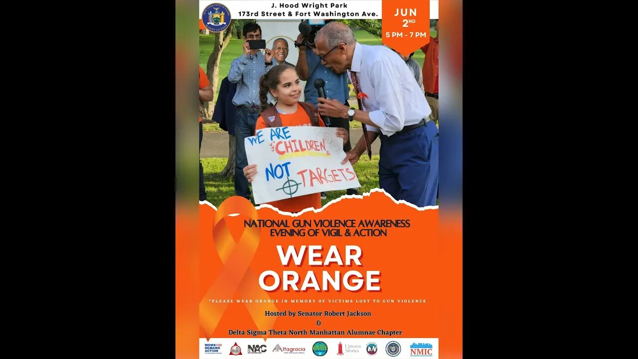 The #WearOrange Event Inside J.Hood Weight Park 173rd Fort Washington Ave 6/2/23 Senator Jackson