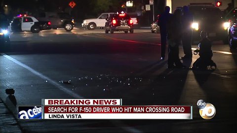 Search for F-150 driver who hit man crossing road