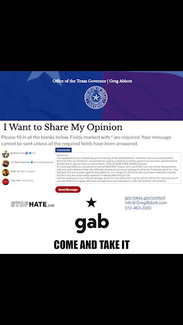 Let’s let Gov Abbott know what we think about this!