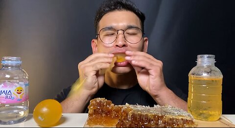 ASMR HONEYCOMP🍯 JELLY MUKBANG CANDY CHALLENGE HONEYJELLY RECIPE🍯