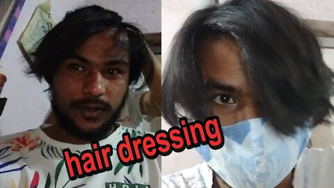 my hair dressing with my little sister || Long hair || rough hair 👨‍🦱 💫