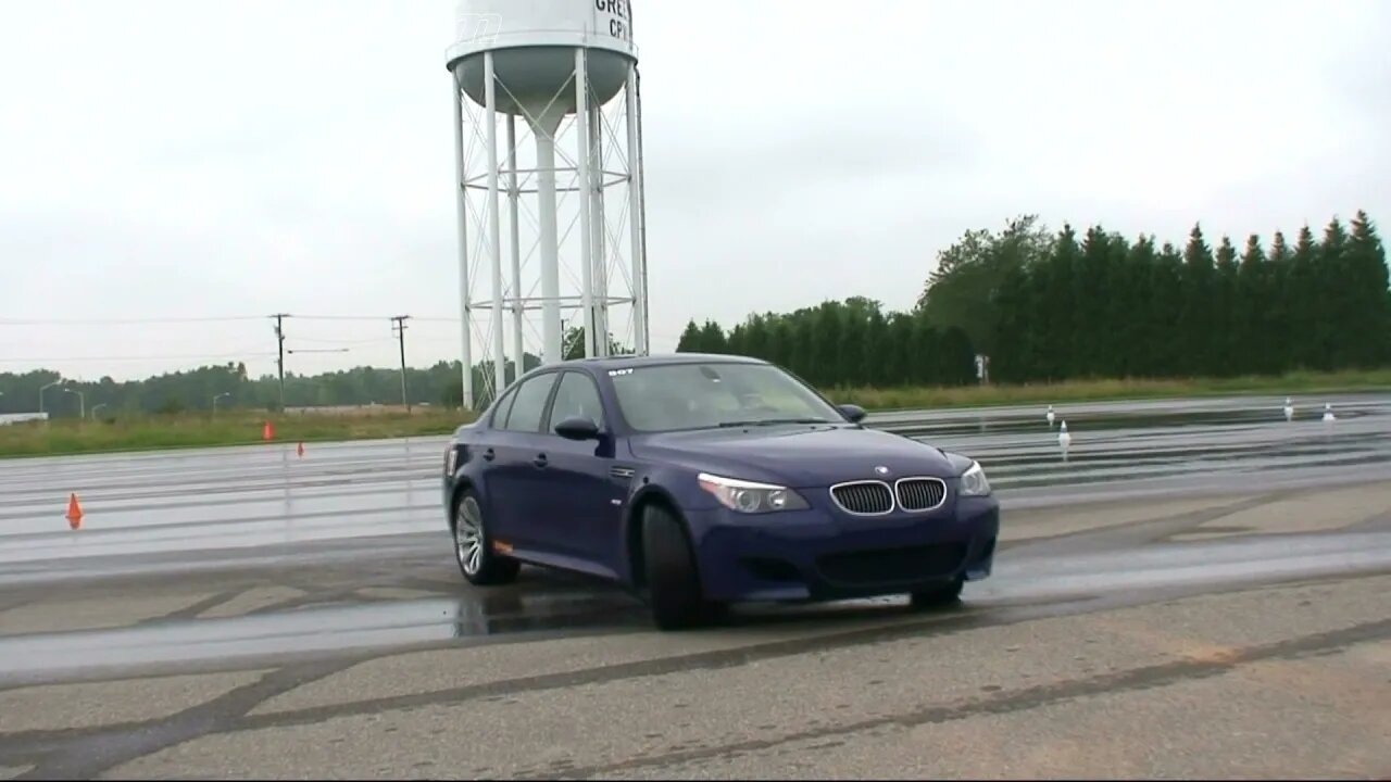 Drifting V10 BMW M5 in the rain with Mr Drifter, Spartanburg South Carolina, USA