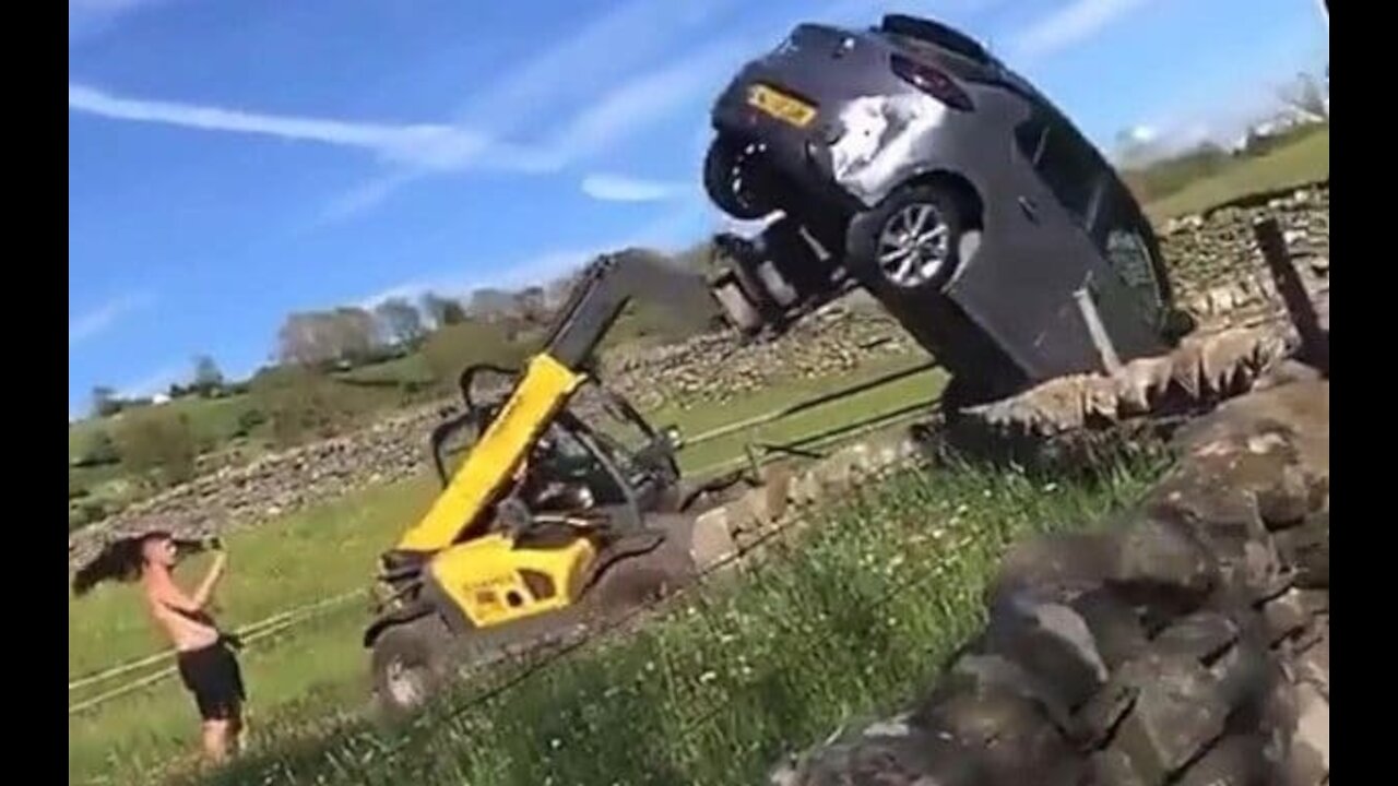 Farmer moves car