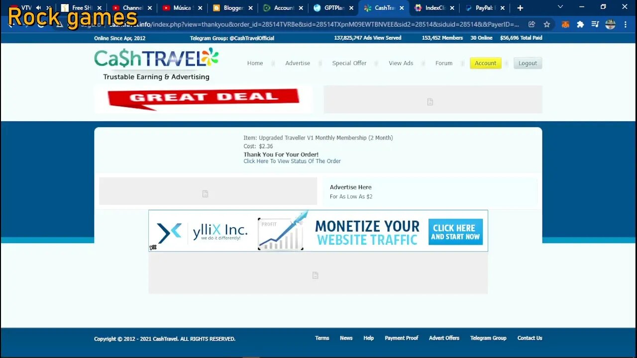 fazendo upgrade 2 mes no cashtravel