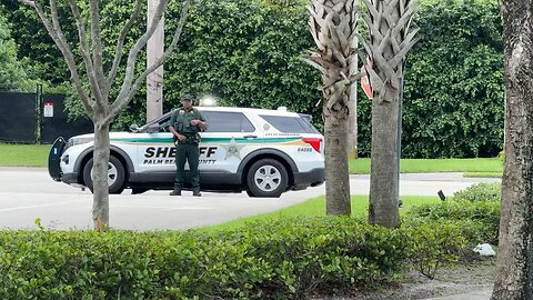 President Trump leaving golf course after assassination attempt.