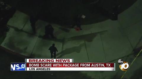 Bomb scare with package from Austin, TX