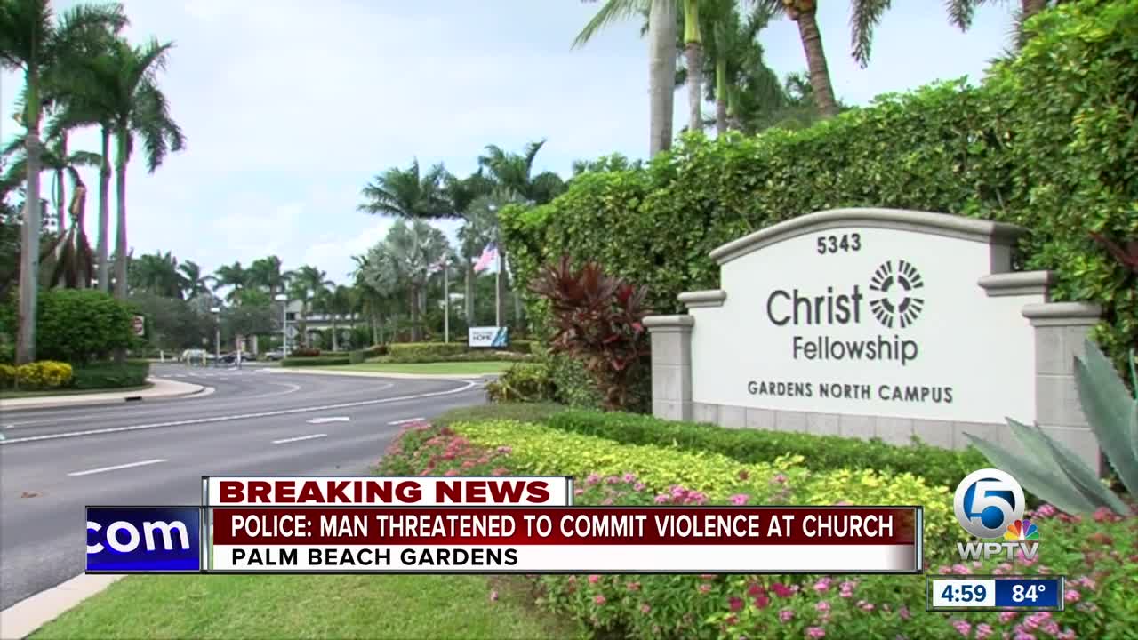 Police: Man threatened "act of violence" at Palm Beach Gardens church