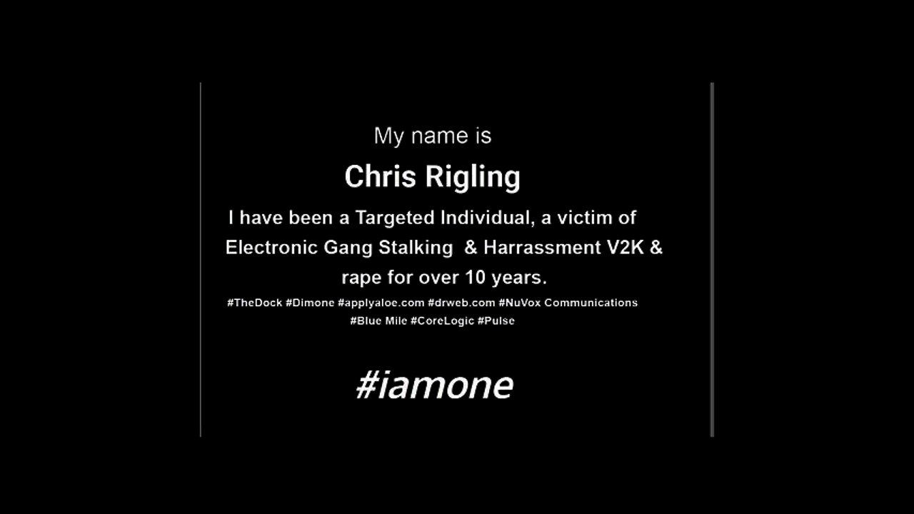 #iamone Victim of Gang Stalking & TARGETED INDIVIDUAL - Worldwide Targeted Individual Day August 29