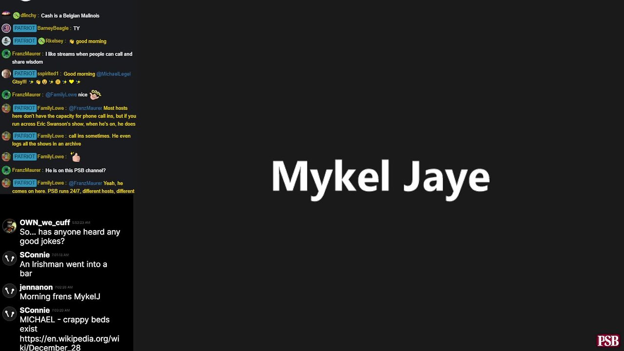 2023-12-27 07:00 EST - Patriots Soapbox AM: with MykelJaye, SkyeBreeze