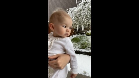 Baby sees snow ❄️