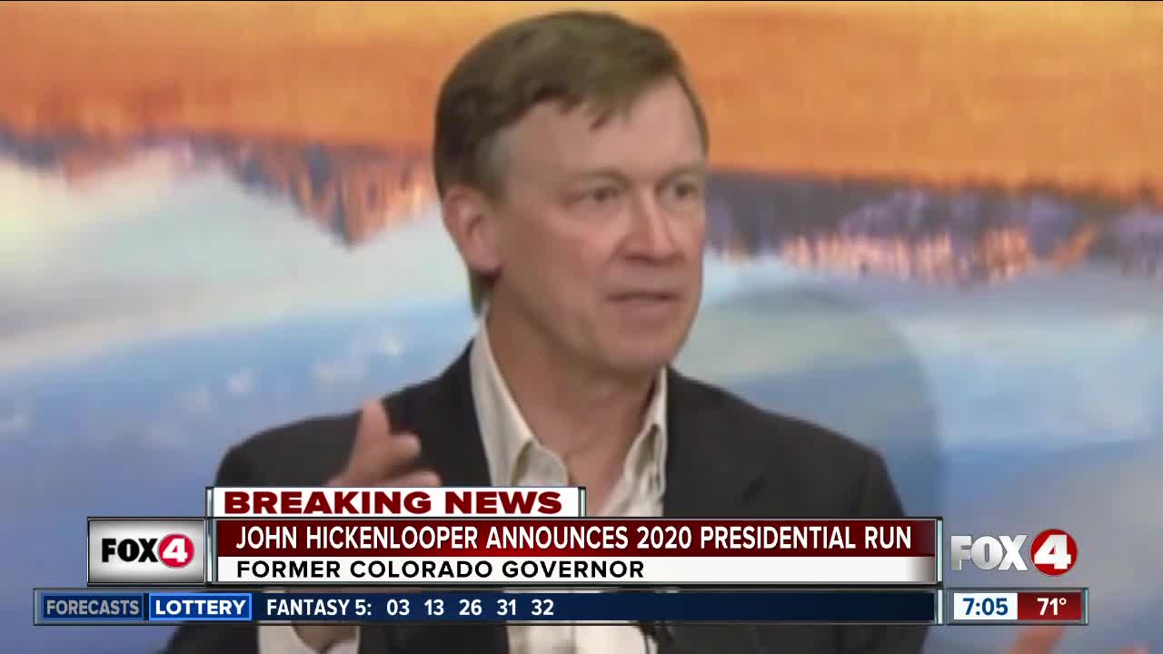 Former Colorado Gov. John Hickenlooper announces 2020 presidential campaign