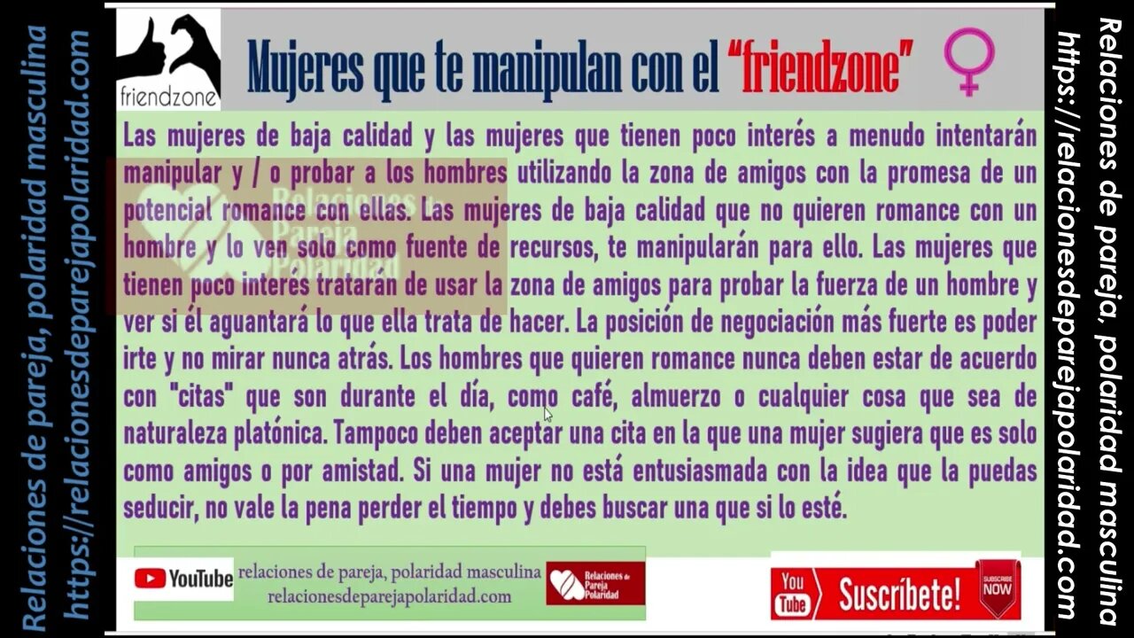 Las mujeres te pondrán en el friendzone si no te das a respetar eso tenlo por seguro