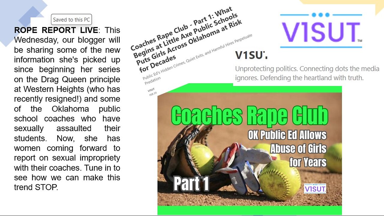 ROPE Report Live; V1SUT - Oklahoma Coach Rape Club