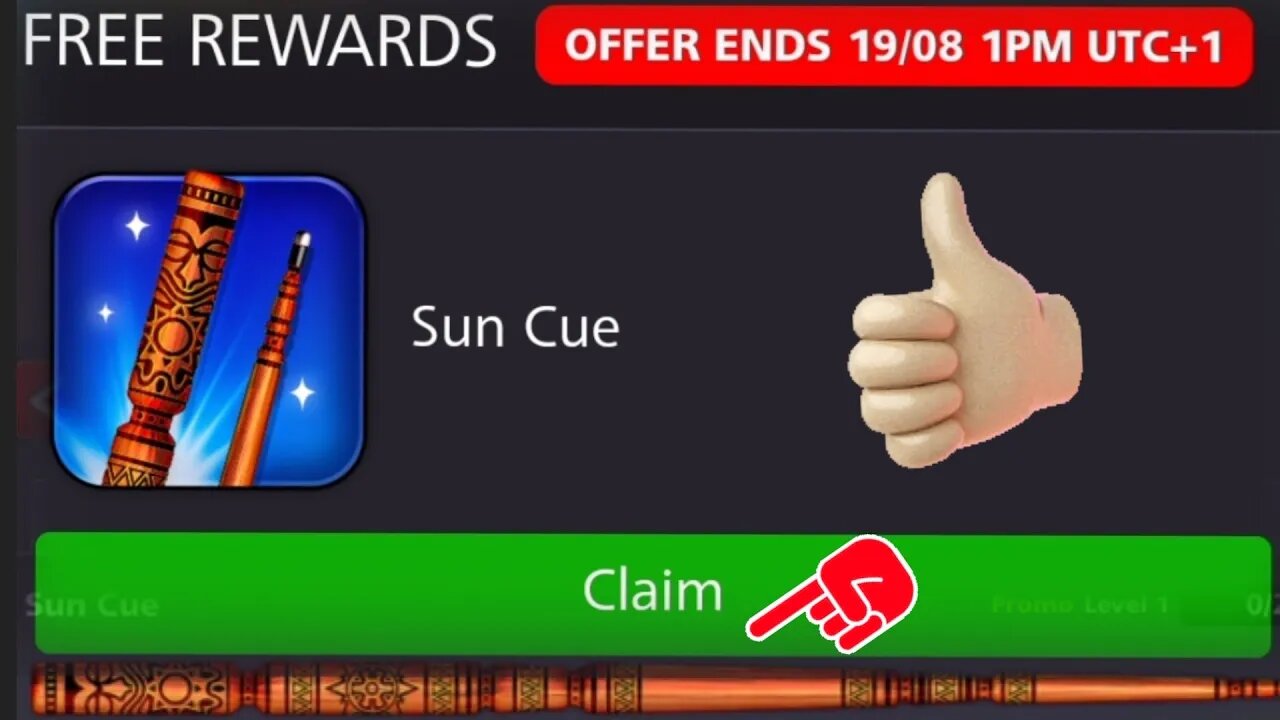 Free Sun Cue For All | 8 Ball Pool Friday Reward