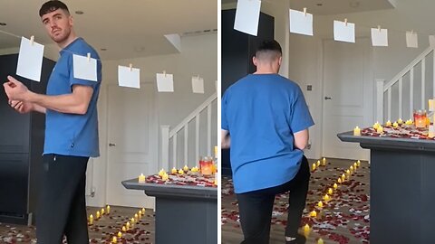 Anxious boyfriend adorably waits to propose to his girlfriend