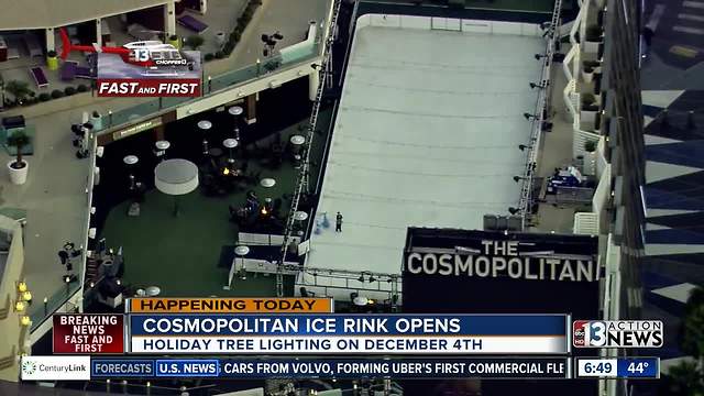 Chopper 13 flies over Cosmopolitan ice rink