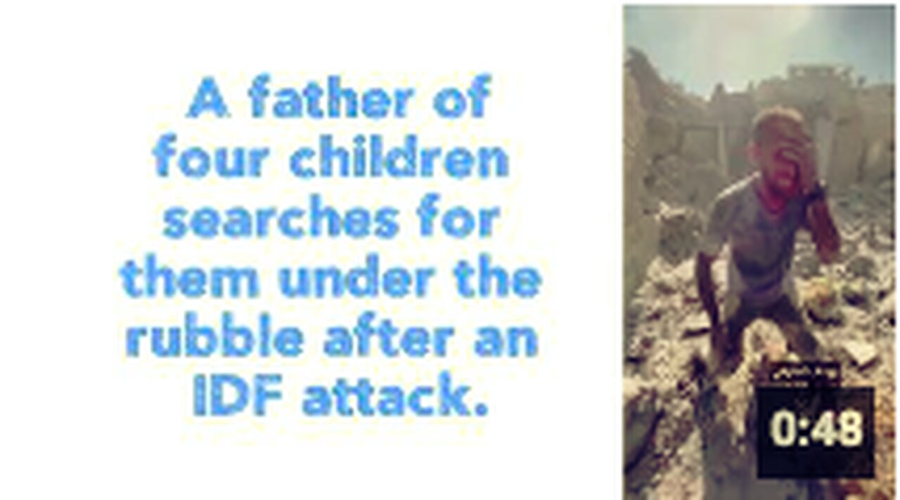 🇮🇱🇵🇸 A father of four children searches for them under the rubble after an IDF attack.