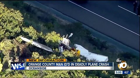 Orange County man ID'd in deadly Oceanside plane crash