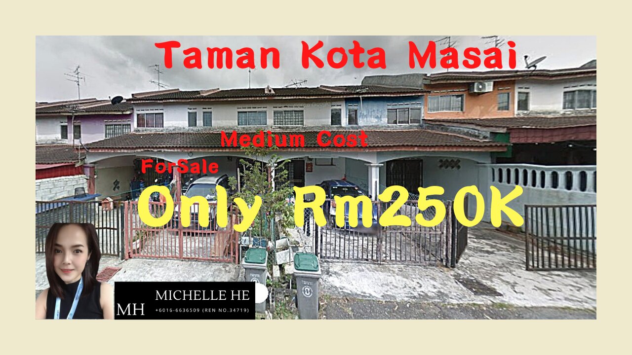 property malaysia Taman Kota Masai ,Jln Pulasan 2-Storey House For Sale Medium Cost 3 Rooms 2 Baths , Freehold