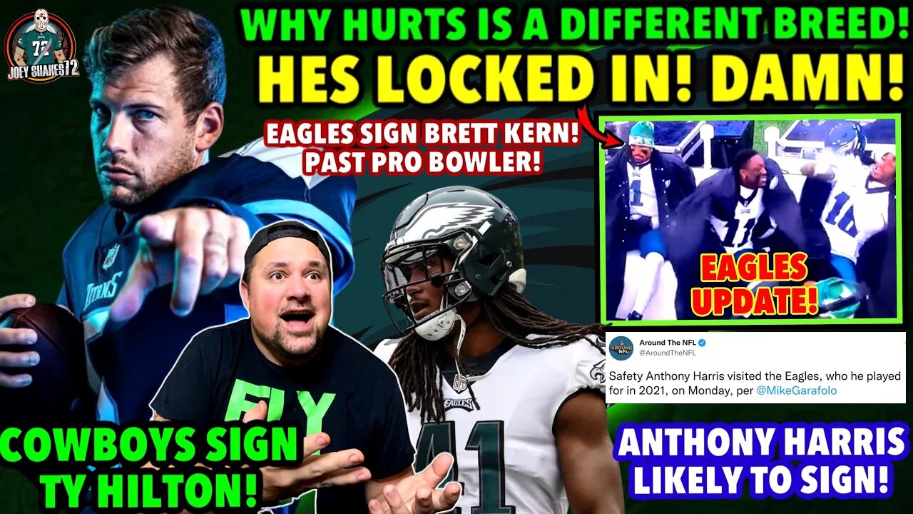 EAGLES SIGN BRETT KERN! Anthony Harris Works Out For Eagles! Lane Johnson HURT! TY Hilton To Dallas