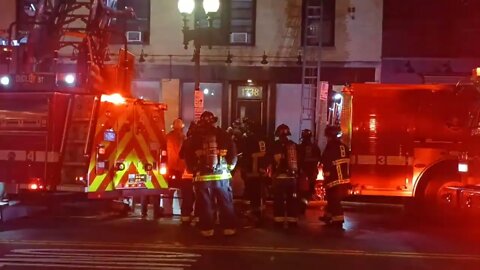 Boston fire department respond to a fire at 1734 to 1740 Washington Street