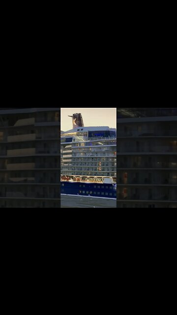 Giant Celebrity #cruiseship sort of looks like a prison barge 👮🏻‍♂️ #shorts