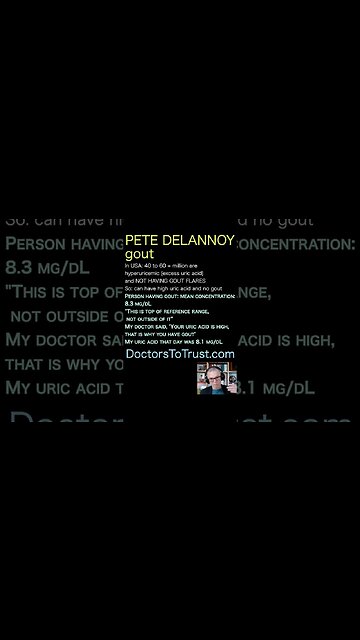 Pete Delannoy. USA: 40 to 60 + million arehyperuricemic [excess uric acid]and NOT HAVING GOUT FLARES