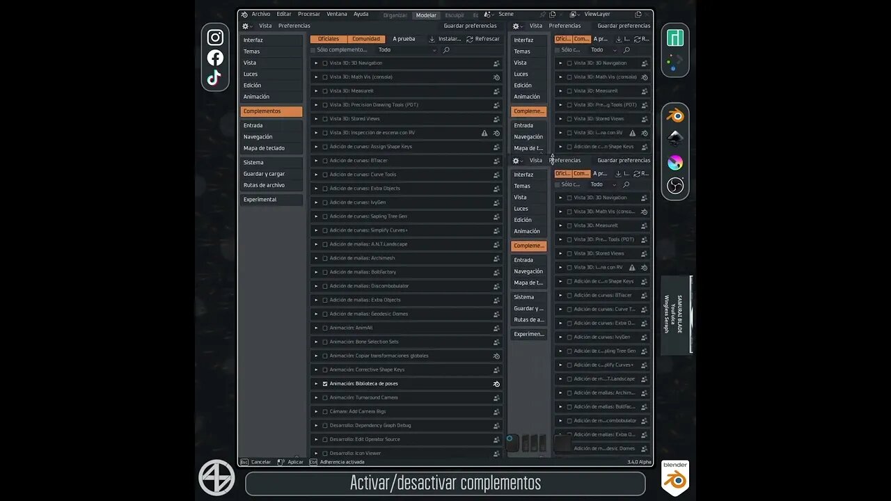 #Blender Complementos incluidos