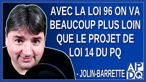 Avec la loi 96 on va beaucoup plus loin que le projet de loi 14 que le PQ avait proposé sous Marois